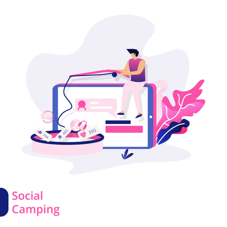 Soziales Camping  Illustration