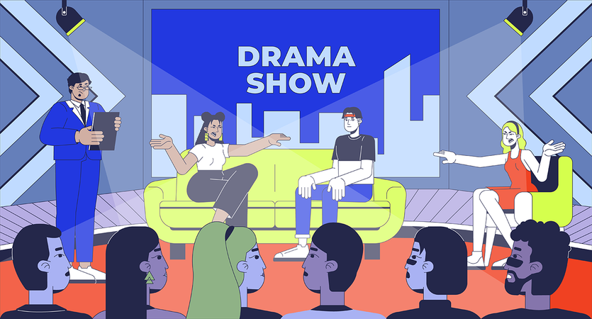 Soziales Thema in TV-Show  Illustration