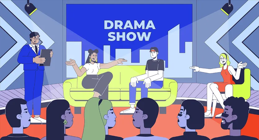 Soziales Thema in TV-Show  Illustration