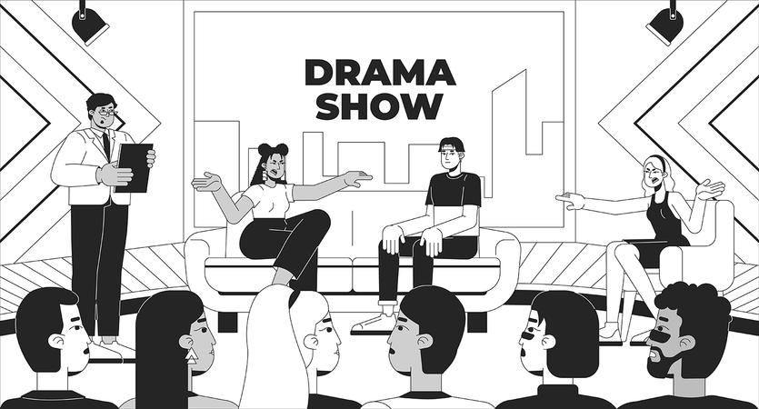 Soziales Thema in TV-Show  Illustration