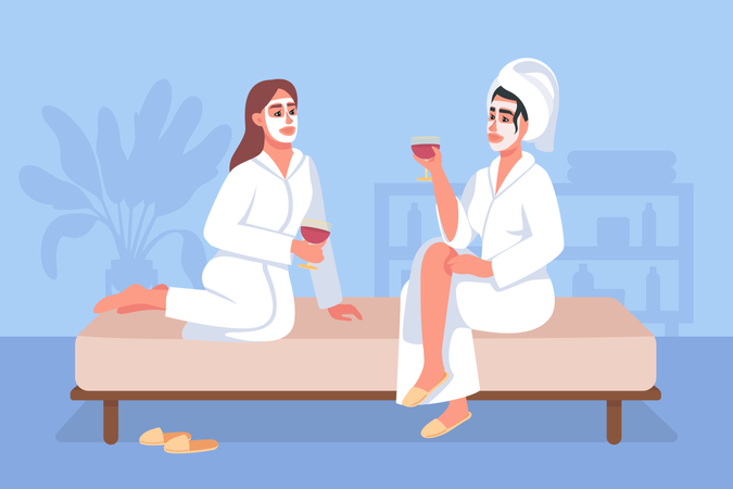 Spa day at home Illustration