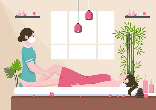 Spa e massagem para pernas  Ilustração