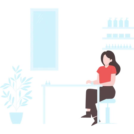 Spa receptionist waiting for customer  Illustration