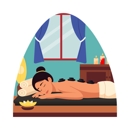 Spa Therapist Giving Massage  Illustration