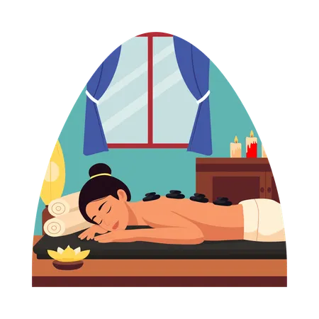 Spa Therapist Giving Massage  Illustration