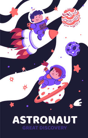 Space adventure for kids  Illustration