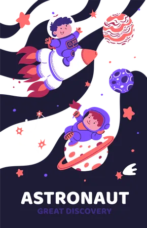 Space adventure for kids  Illustration