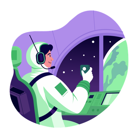Space astronaut flying in space  Illustration