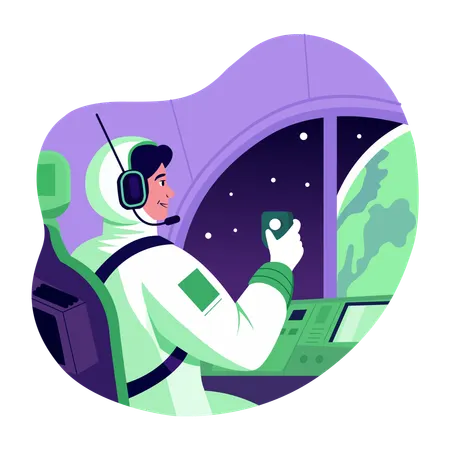 Space astronaut flying in space  Illustration