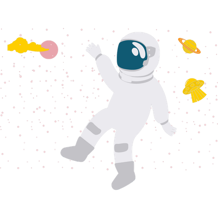 Space Boy Standing  Illustration
