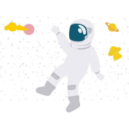 The Space Boy Is Standing Illustration