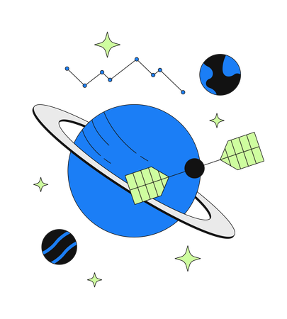 Space communication and data satellite  Illustration