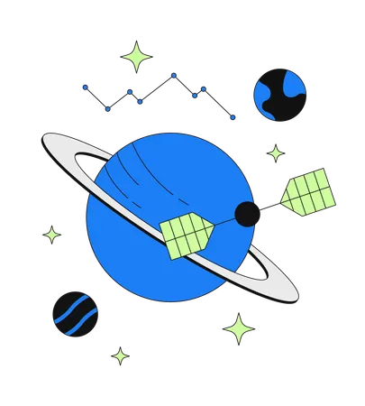 Space communication and data satellite  Illustration