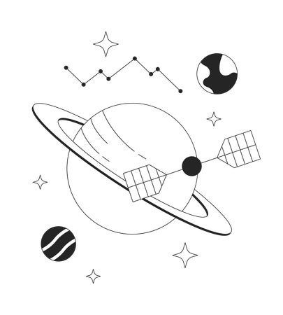 Space communication and data satellite  Illustration