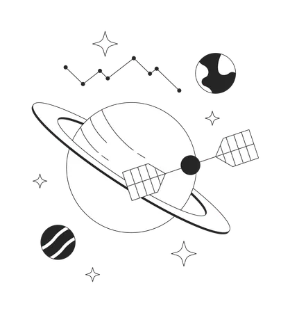 Space communication and data satellite  Illustration