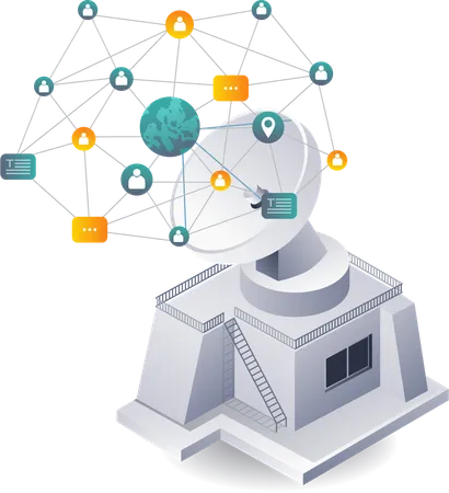 Space Communication Network Technology  Illustration