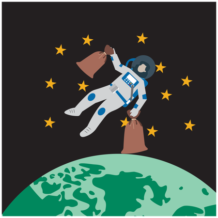 宇宙ゴミの清掃  イラスト