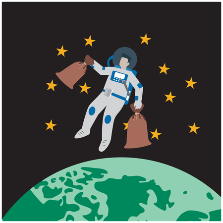 Space Debris Cleanup  Illustration