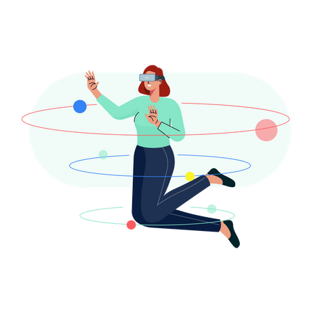 Space Experience using Virtual Reality Illustration