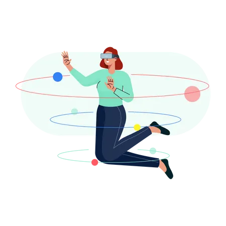 Space Experience using Virtual Reality  Illustration