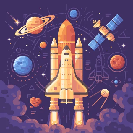 Space exploration concept Illustration