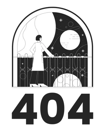 Space exploration with error 404 Illustration