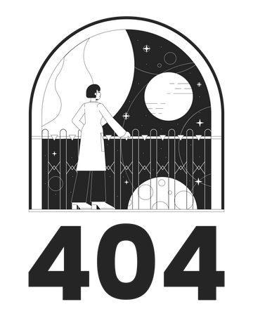 Space exploration with error 404  Illustration