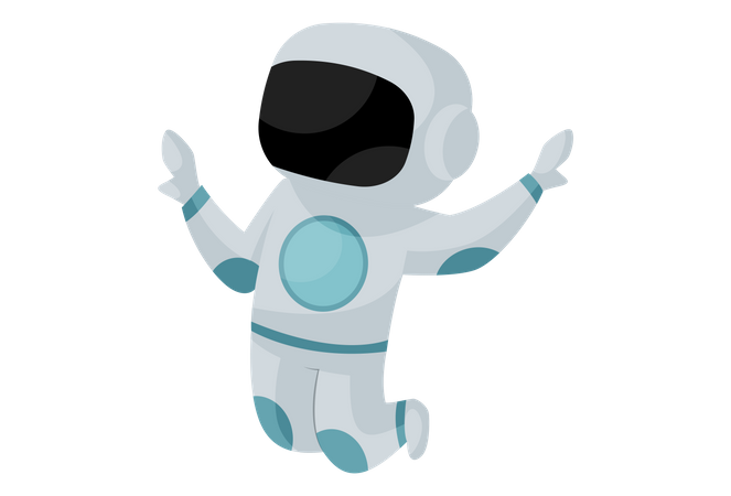 Space pilot jumping in space  Illustration