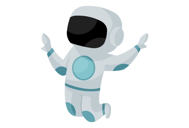 Space pilot jumping in space Illustration
