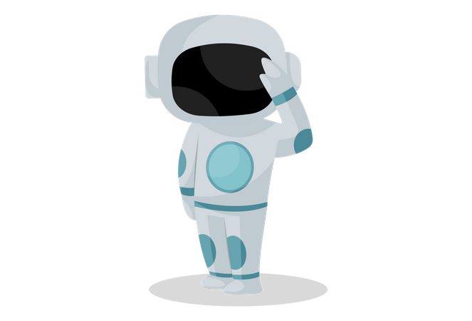 Space traveler giving salute  Illustration