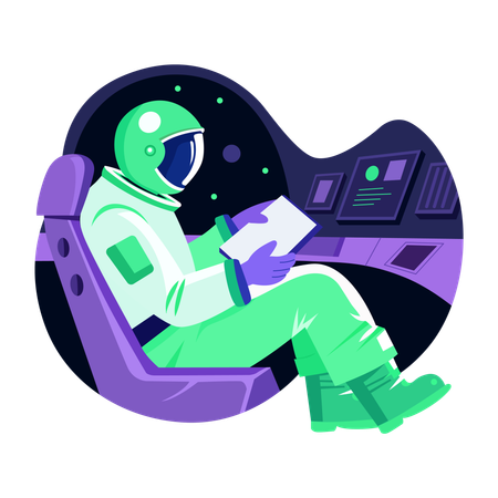 Space traveller travelling in space  Illustration