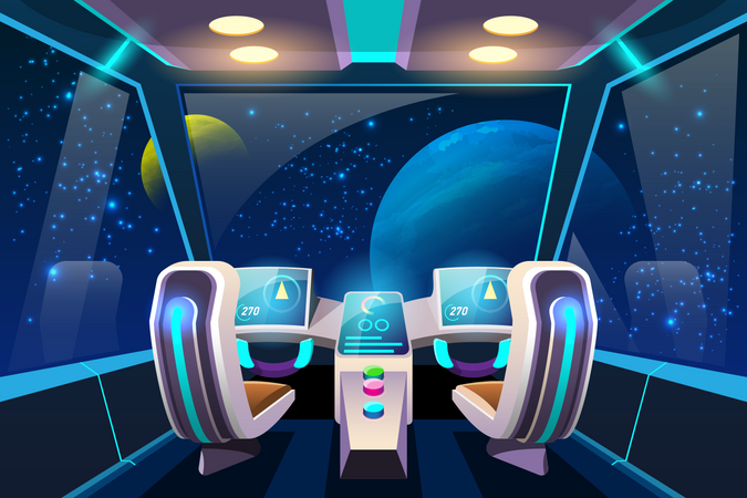 Spacecraft Cockpit Illustration