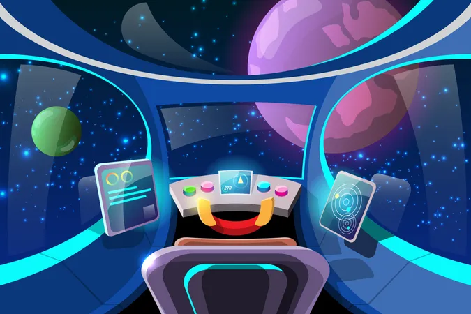 Spacecraft Cockpit Illustration
