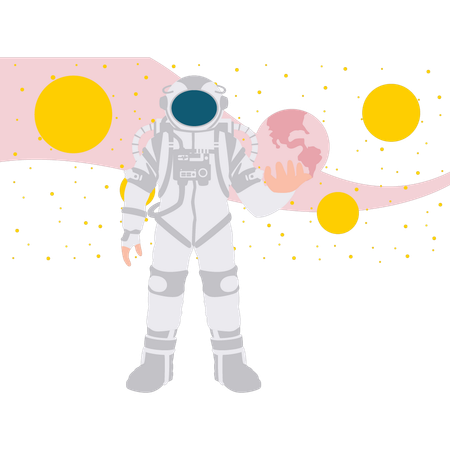 Spaceman debout dans l’espace  Illustration