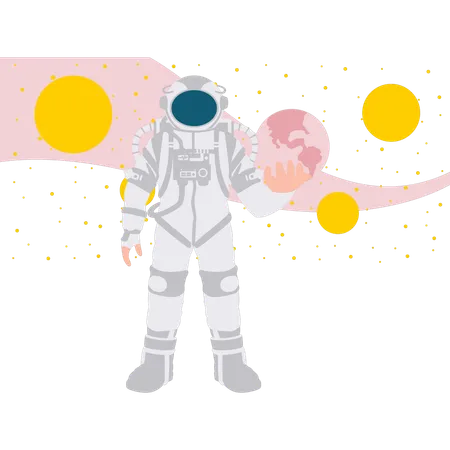 Spaceman debout dans l’espace  Illustration