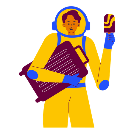 Spaceman going for Vacation in outer space  Illustration