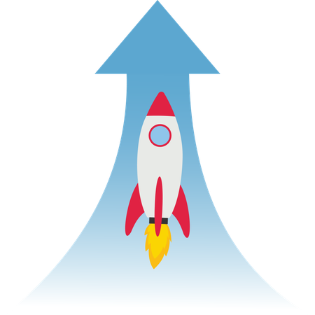 Spaceship rocket taking off  Illustration