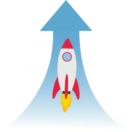 Spaceship rocket taking off  Illustration