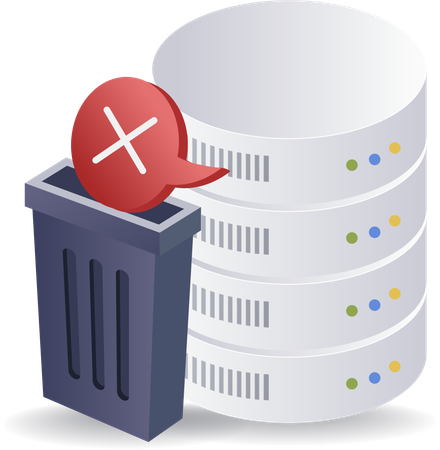 Spam trash database server  일러스트레이션