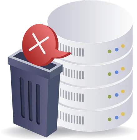 Spam trash database server  Illustration