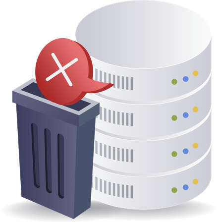 Spam trash database server  Illustration