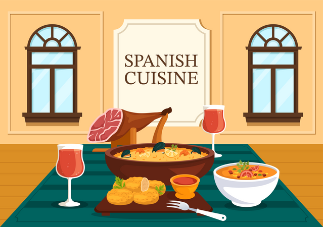 Spanische Küche  Illustration