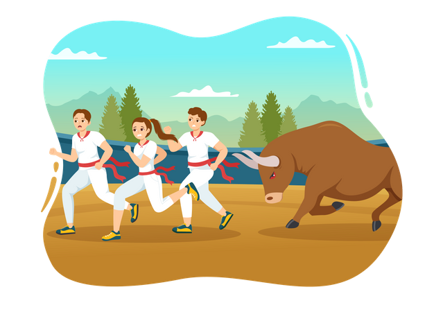 Spanish bull game Illustration