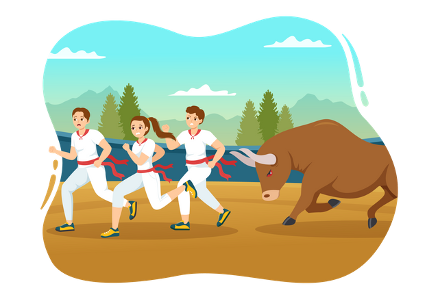 Spanish bull game  Illustration