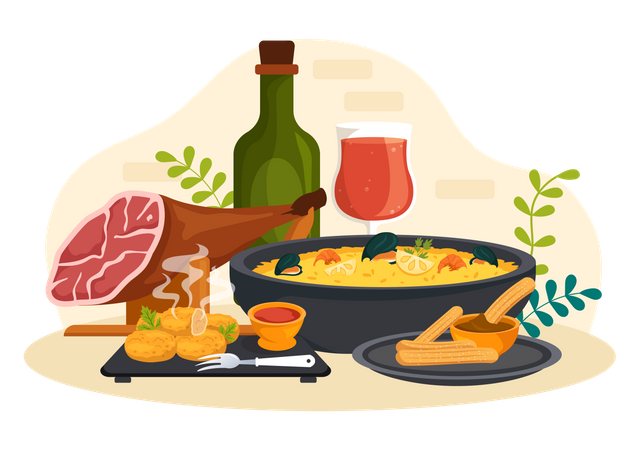 Spanish Food  Illustration