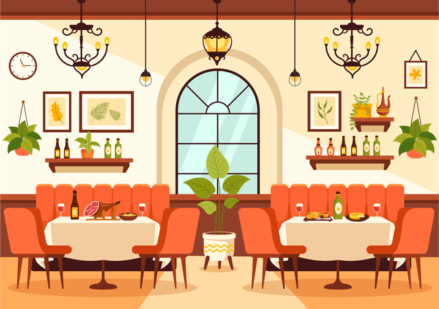 Spanish Food Restaurant  Illustration