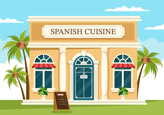 Spanish Restaurant  Illustration