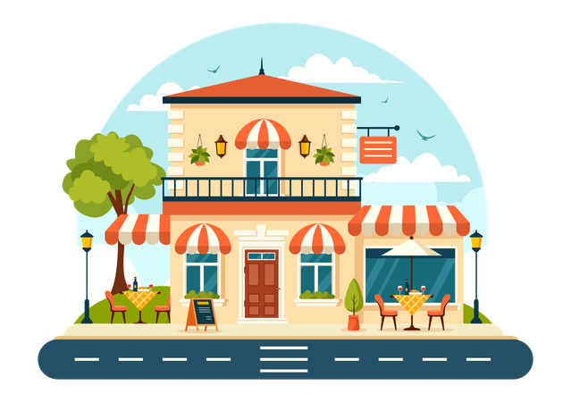 Spanish Restaurant  Illustration