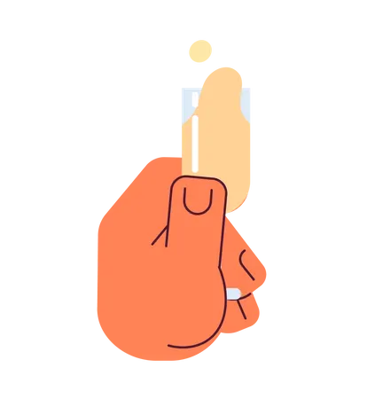 Sparkling Wine Glass Tasting Semi Flat Colorful Vector Hand Hand Holding Champagne Flute Editable Pov Closeup Clip Art On White Simple Cartoon Spot Illustration For Web Graphic Design Illustration