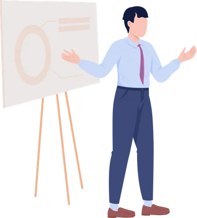 Speaker Semi Flat Color Vector Character Editable Figure Full Body Person On White Deliver Business Presentation Simple Cartoon Style Illustration For Web Graphic Design And Animation Illustration